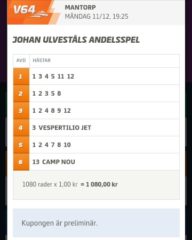 Andelssystem V64, Mantorp (11/12)