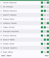 Andelar till Europatipset: Mot Nya Slantar