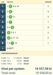 NY V86-VINST, 18.938:-: Mot Nya Slantar på Dagens V75!