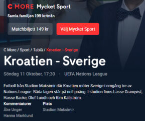 Kroatien Sverige live stream och tv kanal Nations League