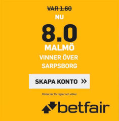 Speltips Malmö FF – Sarpsborg 08 Europa League 8/11