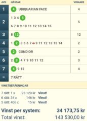 NY V75-VINST, 143.530:-  (34.173:-/system): Mot Nya Slantar på GS75