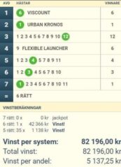 Vinst V75, 82.196:-, OJ OJ OJ - Men nära skjuter ingen..