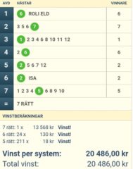 NY VINST GS75, 20.476:-: Mot Nya Slantar på V64