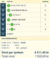 NY V64-VINST, 7.820:-: Mot Nya Större Vinster på V64 och V75