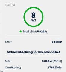 NY VINST - TOPPTIPSET, 5.020:-. DAGS IGEN?