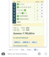 Vinst: 7.793:-, V64 - Mantorp (31/7)