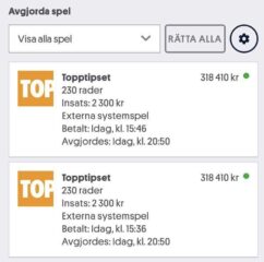 Tidernas högsta vinst på Topptipset?